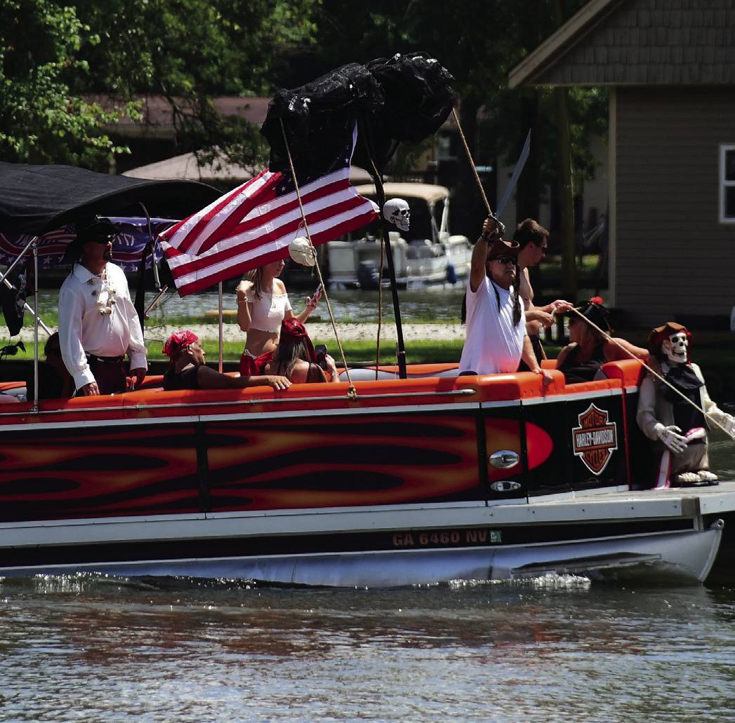 The Holcombe Harley entry finished runner-up in fan voting for Best Pirate Ship on Saturday.
