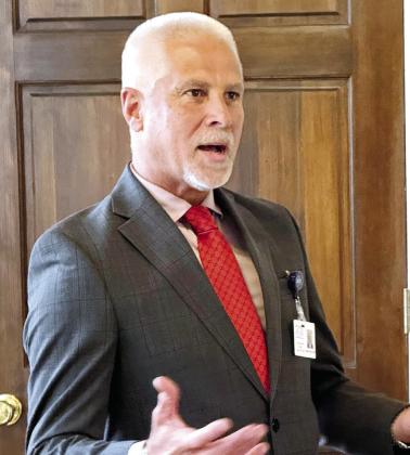 Recently installed Putnam General Hospital CEO Todd Goss addressed EPTAH representatives meeting at the Eatonton-Putnam Chamber of Commerce in downtown Eatonton last Wednesday. IAN TOCHER/Staff