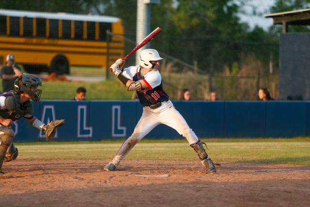 Gates Lanzarone stands in the batter’s box during a game against Jasper County on March 31. LANCE MCCURLEY/Staff