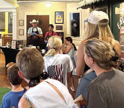 David and Jesse Hodge of Eatonton’s new Crooked D Creamery were on hand for the OSHM Ice Cream Social, explaining the ice cream-making process and giving out free, freshly made samples to an appreciative audience. CONTRIBUTED