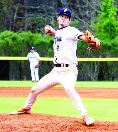 Hunter Holder (4) is Putnam County’s ace on the mound and will lead the War Eagles into Thursday’s away matchup against Worth County. (TREY NORRIS/Staff)