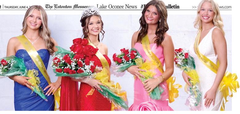 Ninth-twelfth Grade Dairy Festival Queen Court (L-R); Miss Congeniality Lily Armistead; 2026 Dairy Festival Queen Bentleigh Crumpton; First Runner-up Jordan Bird; Second Runner-up Brenlee Brown. MARK TURNER/Turner Photo Design