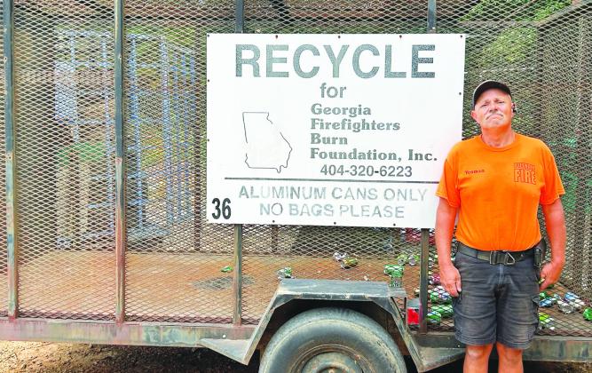 PCFD Can Trailer Captain Alvin Yeoman looks forward to delivering another full load of empty aluminum cans to the Georgia Firefighters Burn Foundation’s R.E.A.C.H. program. CONTRIBUTED