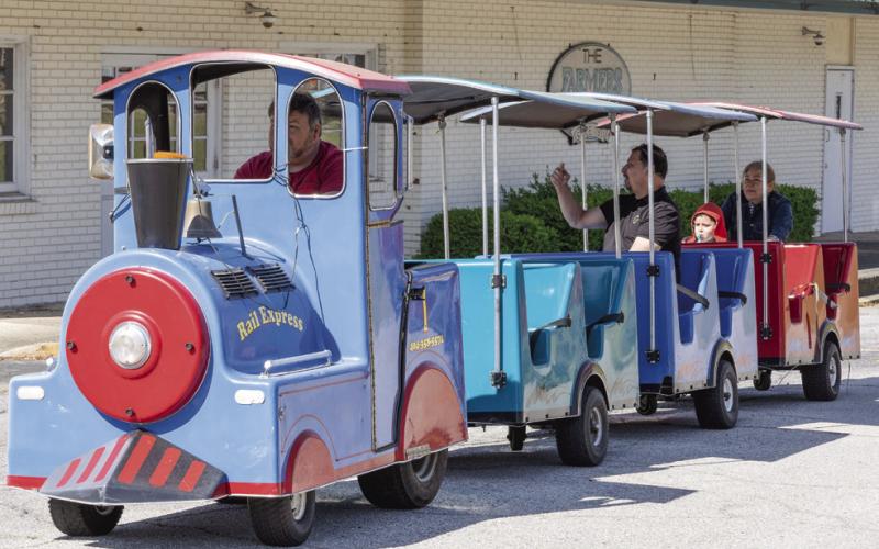 The fun train ride stayed busy during the festival. LEIGH LOFGREN/Staff