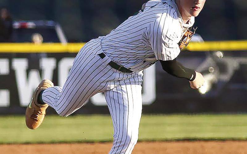 Gatewood senior Lawson Wooten threw 111 pitches last Tuesday night in a 7-3 win over region rival Piedmont to secure the No. 1 spot heading into playoffs. TREY NORRIS/Staff