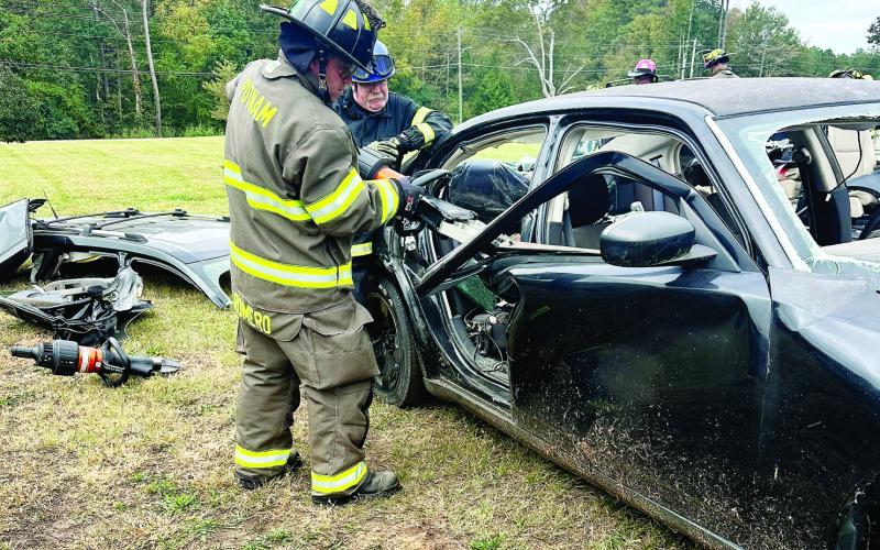 Six vehicles destined for destruction were donated by Hubert’s Mechanical &amp;amp; Wrecker Service, Charlie’s Wrecker Service, and Taylor’s Wrecker Service. CONTRIBUTED