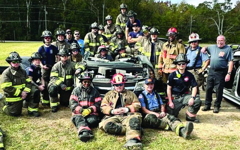 Firefighters from the Putnam County and City of Eatonton Fire Departments took part in the two-day, auto-extrication training. CONTRIBUTED