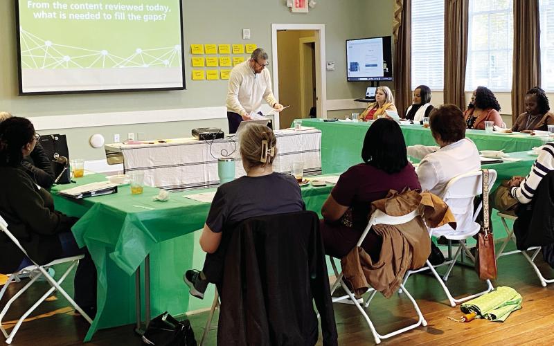 GaFCP Regional Manager Adam Swymer asked attendees their thoughts about gaps the collaborative may be able to fill when it comes to local mentorship programs. EMME CLAUSE/Staff