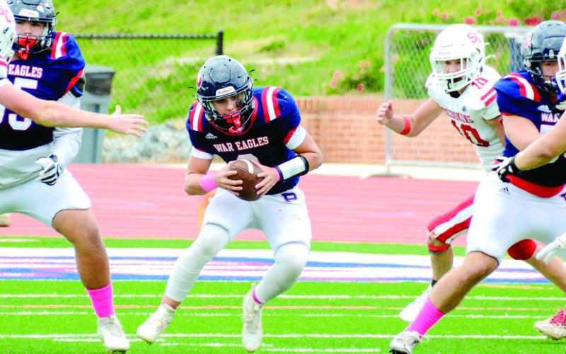 Putnam County head coach Joel Harvin said senior Branan Griffin (8) played well on both sides of the ball in last week’s scrimmage against Washington County. IAN TOCHER/Staff