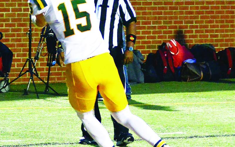 Lawson Wooten made an outstanding catch that initially appeared to give Gatewood a lead in the ball game; however, the nearby official immediately called him out of bounds as he came down on the line. IAN TOCHER/Staff
