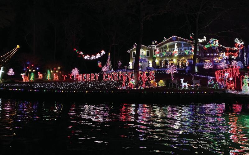 Just one of several houses on Christmas Cove decorated with lights. BAILEY MCCULLY/Staff