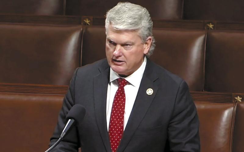 U.S. Representative Mike Collins states his case March 7 on the U.S. House of Representatives floor regarding his Laken Riley Act, introduced in response to a brutal murder two weeks earlier at the University of Georgia in Athens. CONTRIBUTED