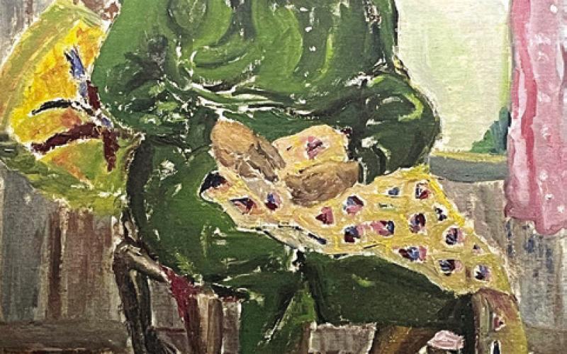 An oil painting by Flannery O’Connor of an unidentified woman featured in Andalusia’s gallery. CONTRIBUTED