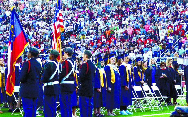 The stands were full in support of the largest graduating class in Putnam County High School’s history. IAN TOCHER/Staff