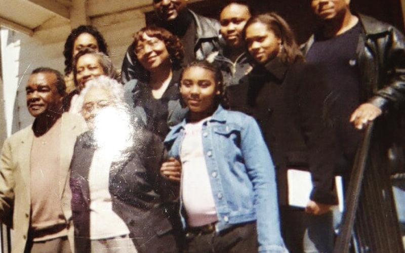 Driskell, front row, left, with some church congregation members in Eatonton. FILE PHOTO