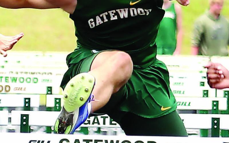 John Van de Planque, shown here in a meet at Gatewood this season, won the boys’ 110-meter hurdles final at the GIAA 3A State Meet on Saturday at Strong Rock Christian School in Locust Grove. CONTRIBUTED