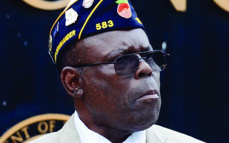 Reverend Sidney Jackson, a Vietnam-era Marine Corps veteran, gave the keynote speech for the Eatonton Veterans Day event.  IAN TOCHER/Staff