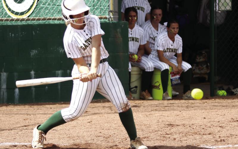 Gatewood freshman Lily Arthur has been one of the team’s best weapons at the plate this season. TREY NORRIS/Staff