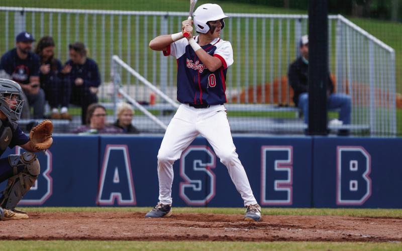 Parker Thomas steps into the batter’s box. LANCE McCURLEY/Staff