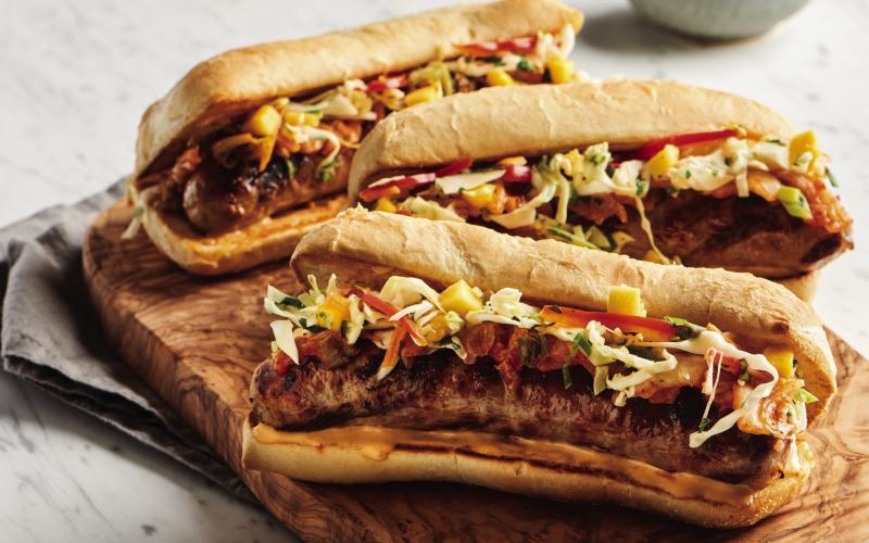 Korean Bratwurst Subs