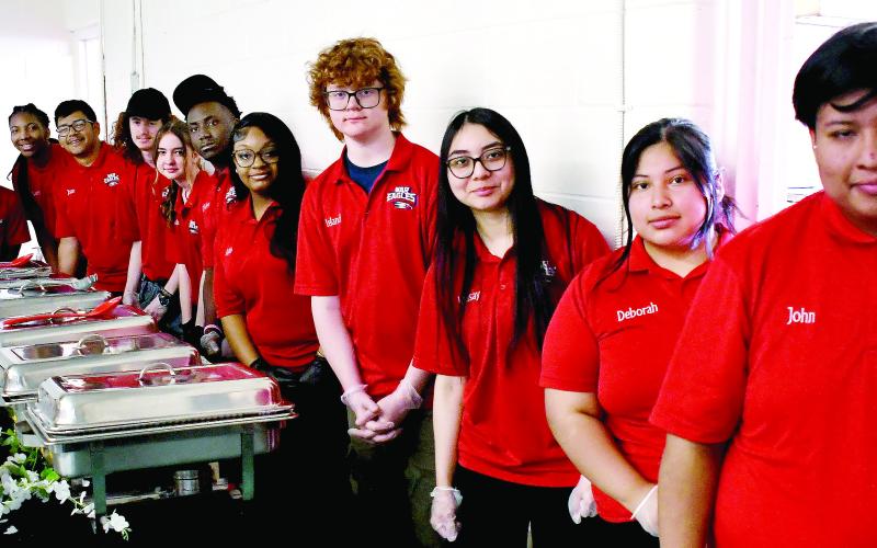 Members of Putnam County High School’s Service Leadership Class prepared and served an extensive buffet meal at the Butler-Baker Alumni Project’s annual Luncheon of Remembrance. IAN TOCHER/Staff