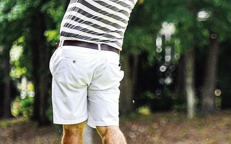 A golfer takes a shot from the tee box during last year’s Putnam County golf tournament. CHARLES JORDAN/Staff
