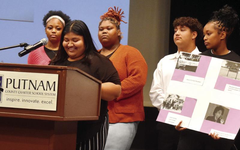 Students discussed their summer experience at Albany State University and presented a poster on what they learned about the Albany Civil Rights moment.