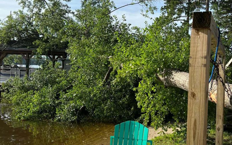 Storm damage near Crooked Creek on Lake Sinclair. Joe Gregg/Facebook