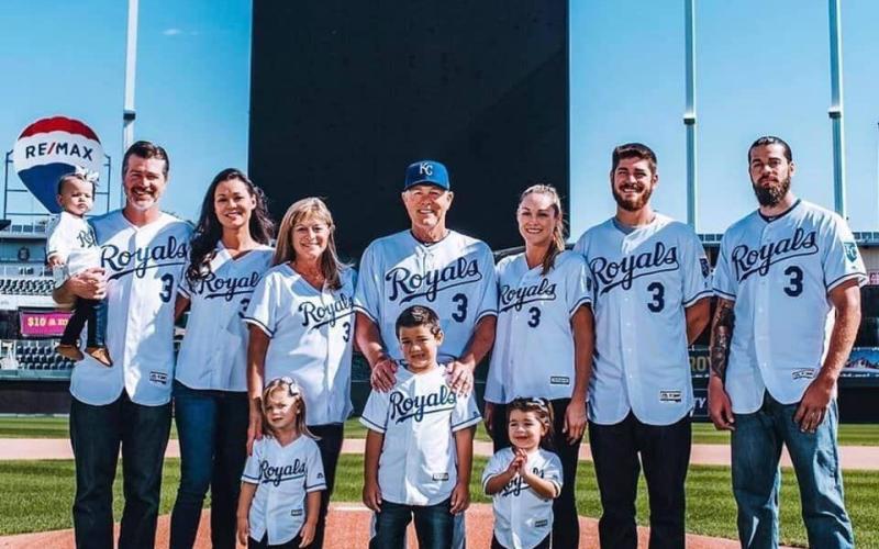 Ned Yost (3) poses with his family after his career as manager of the Kansas City Royals. Facebook/Ned Yost