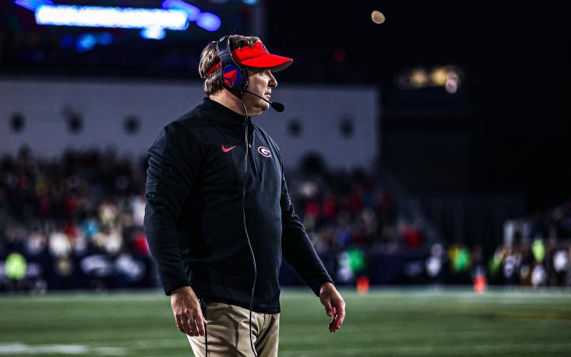 Georgia head coach Kirby Smart during Georgia’s game against Georgia Tech at Bobby Dodd Stadium in Atlanta, Ga., on Saturday, Nov. 25, 2023.(Kari Hodges/UGAAA)