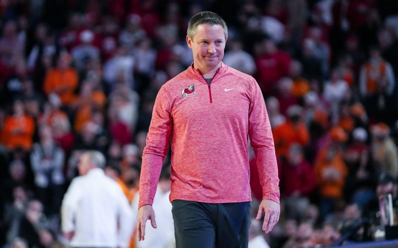 Georgia head coach Mike White during Georgia’s game against Tennessee at Stegeman Coliseum in Athens, Ga., on Saturday, Jan. 13, 2024. (Tony Walsh/UGAAA)