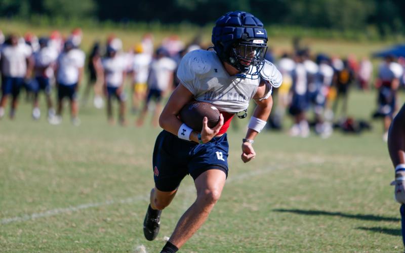 Putnam Couny will likely run a two-quarterback system this season, with seniors Ethan Whatley (pictured) and Branan Griffin rotating in and out. LANCE MCCURLEY/Staff