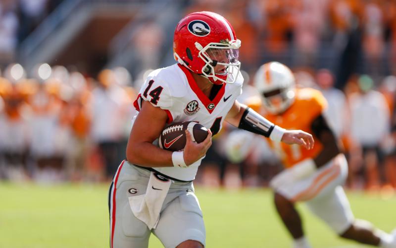 Stockton accounted for three touchdowns against the Vols last Saturday. LANCE McCURLEY/Staff