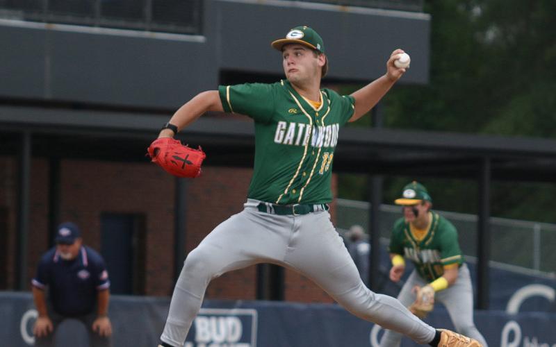 Lawson Moore threw a complete-game no-hitter in Gatewood’s decisive 7-0 victory in Game 2 of the GIAA state championship series last Friday afternoon at J.I. Clements Stadium in Statesboro. TREY NORRIS/Staff