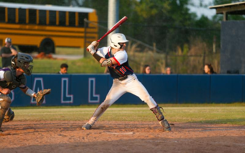 Gates Lanzarone stands in the batter’s box during a game against Jasper County on March 31. LANCE MCCURLEY/Staff
