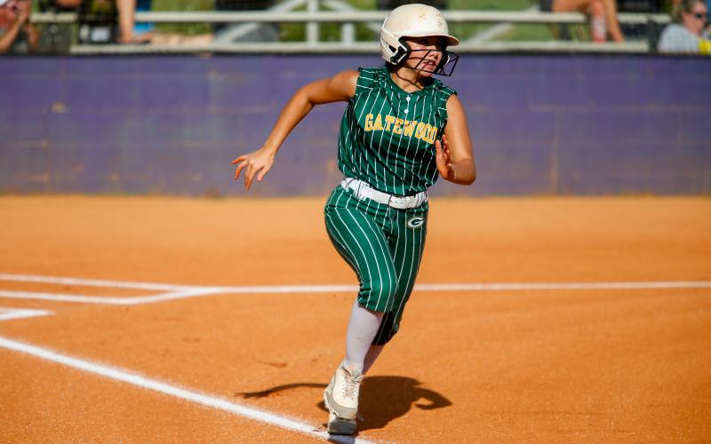 Gatewood junior Mikaela Angel has helped spark the Gators’ offense from the leadoff spot as the team enters region play with a 7-3 record. LANCE MCCURLEY/Staff