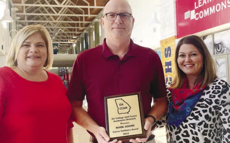 Assistant Superintendent Laura Melton, counselor Mark Adams, and CTAE Director Christina Hinz. CONTRIBUTED
