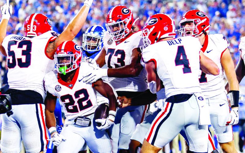 Running back Branson Robinson (22) scored the only touchdown for either team. CONOR DILLON/UGAAA
