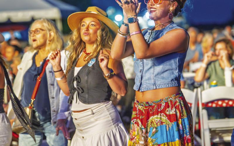Music fans were frequently brought to their feet during the OPAS concert at The Farm at Oconee, whether dancing the night away or simply to provide a standing ovation for the performers onstage.