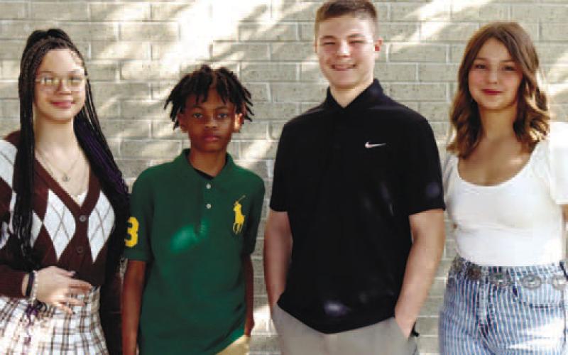 Freshmen Julian Askew, Wade Johnston, Tamiria Martin, and Abbigail McLeroy.