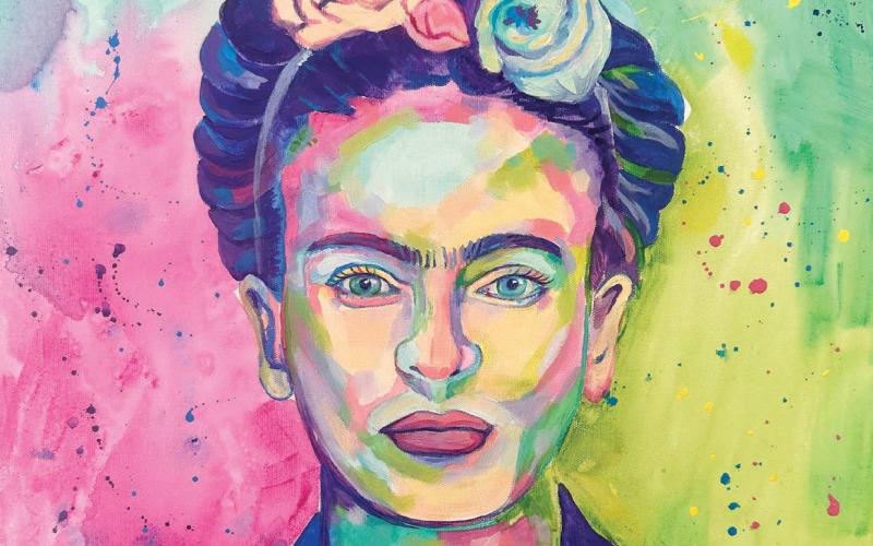 “Colors of Frida” depicts the famous painter Frida Kahlo in vibrant colors.