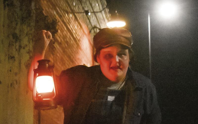 A ghost greets visitors outside of a Prohibition-era speakeasy. HANNAH BARRON/Staff