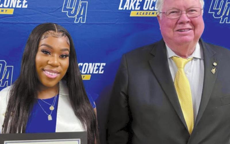 At LOA honors night are, from left, Tayla Merritt and Charles Campbell. CONTRIBUTED
