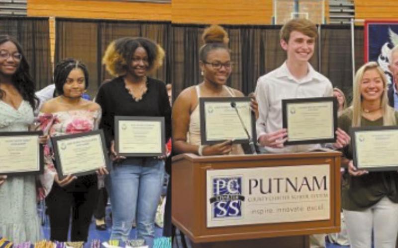 PCHS seniors at honors night, from left: Janice Wendt, Naveeah Allen, Breydaysia Nasir, KaNyiah Robertson, KeAsia Waller, William Dietrich, Ashleigh Johnston, Breshyia Farley and Dennis Crosby. CONTRIBUTED
