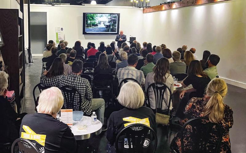 A nearly sold-out crowd turned out Friday night for Georgia Writers Museum’s nearly sold-out “Crime and Wine” event. IAN TOCHER/Staff