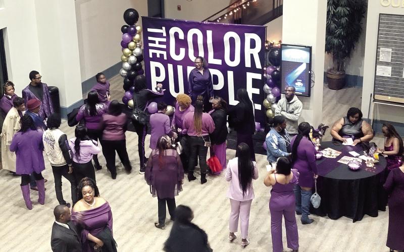 Purple was the obvious fashion color of choice for the Dec. 25 premiere of the latest film adaptation of Alice Walker’s “The Color Purple” at Parkside Main 8 in Greensboro. CONTRIBUTED