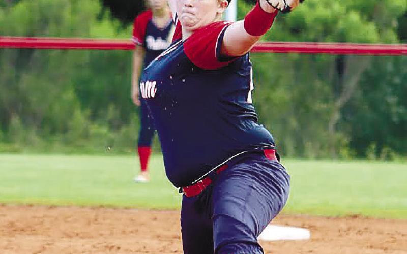 Kaydence Hodges in to close the game for the Lady Eagles.