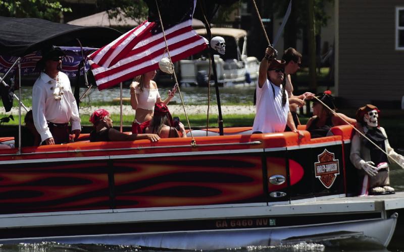 The Holcombe Harley entry finished runner-up in fan voting for Best Pirate Ship on Saturday.