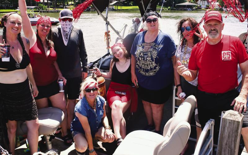The Gas Pirates crew appeared quite proud of themselves upon arrival at Crooked Creek Marina.