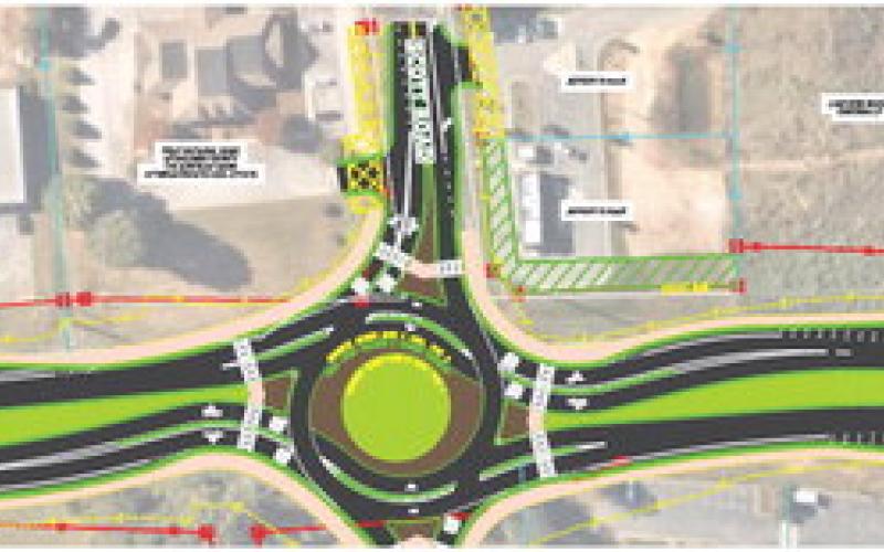 The new roundabout at Scott Road and Highway 44 will replace the recently added traffic signals at that intersection. GEORGIA DOT